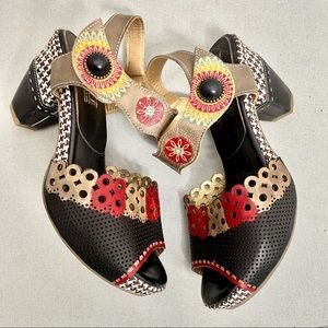 L’Artiste Jive Funky Platform Heel Leather Sandals